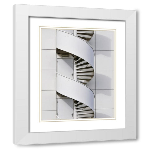 Fire Escape White Modern Wood Framed Art Print with Double Matting by van Maastricht, Henk