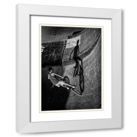 Fighting My Self White Modern Wood Framed Art Print with Double Matting by Teixeira, Agostinho