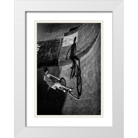 Fighting My Self White Modern Wood Framed Art Print with Double Matting by Teixeira, Agostinho
