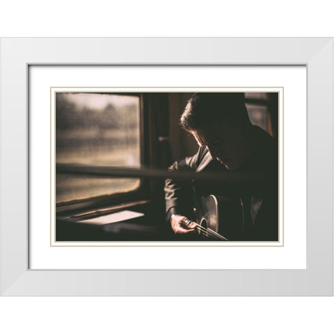 The Sound Of  Your Heart White Modern Wood Framed Art Print with Double Matting by Jasper Blum, David