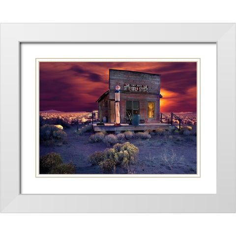 Late Night Shopping White Modern Wood Framed Art Print with Double Matting by Repelnig, Hans