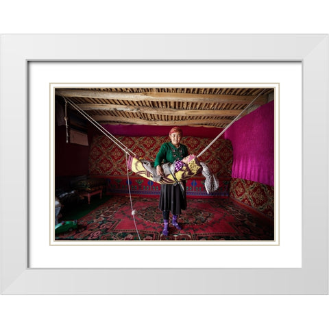 The Proud Mother White Modern Wood Framed Art Print with Double Matting by Reggy