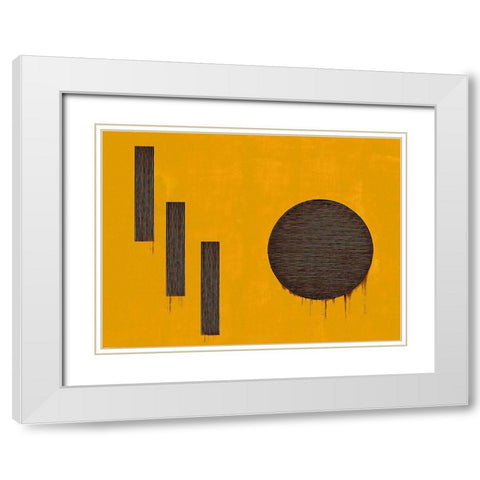 Orange 1110. White Modern Wood Framed Art Print with Double Matting by Verschelden, Harry