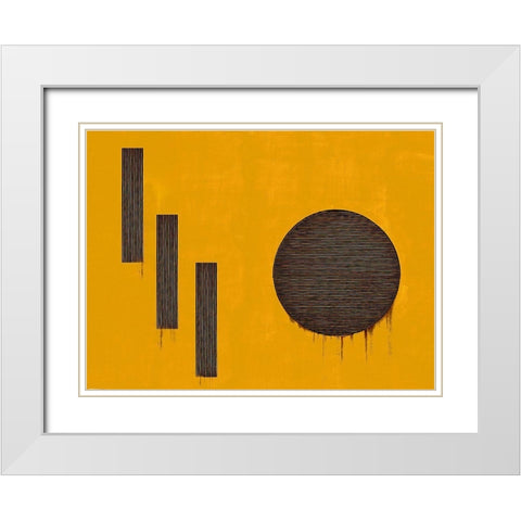 Orange 1110. White Modern Wood Framed Art Print with Double Matting by Verschelden, Harry