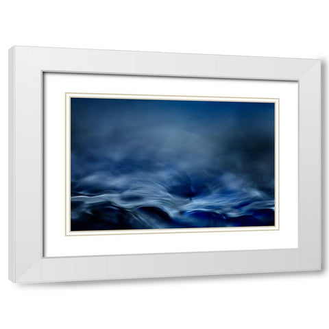 Blue Fantasy White Modern Wood Framed Art Print with Double Matting by Marthinussen, Willy