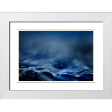 Blue Fantasy White Modern Wood Framed Art Print with Double Matting by Marthinussen, Willy