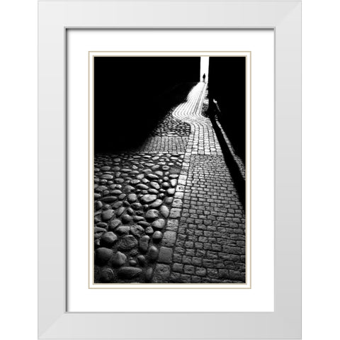 Narrow Street White Modern Wood Framed Art Print with Double Matting by Johansson, Bror