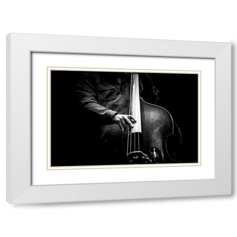 Jazz White Modern Wood Framed Art Print with Double Matting by Simoes, Goncalo