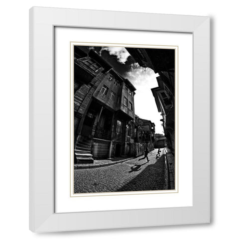 The Game White Modern Wood Framed Art Print with Double Matting by Sevim, Ozden