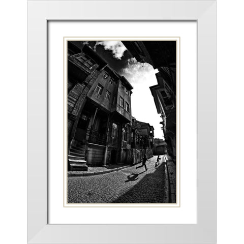 The Game White Modern Wood Framed Art Print with Double Matting by Sevim, Ozden