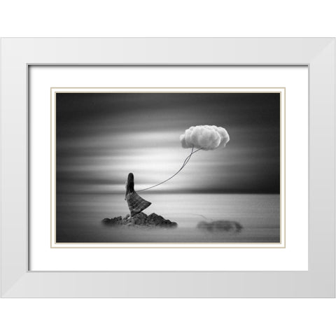 Holding On To The Past White Modern Wood Framed Art Print with Double Matting by Biwit, Mark