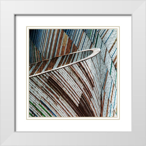Colored Funnel White Modern Wood Framed Art Print with Double Matting by Claes, Gilbert