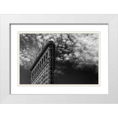 Nyc, Flatiron White Modern Wood Framed Art Print with Double Matting by Santini, Francesco