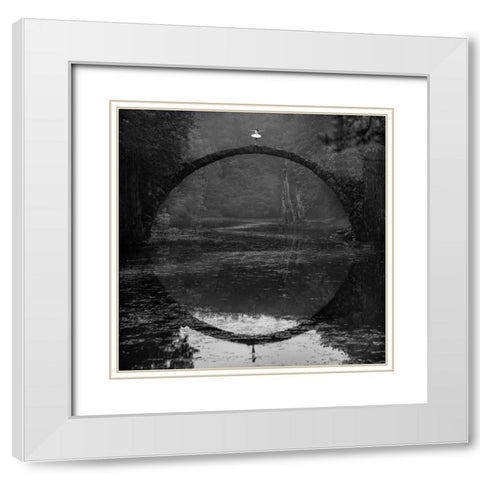 Ring White Modern Wood Framed Art Print with Double Matting by Koztowski, tukasz