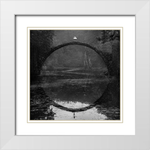Ring White Modern Wood Framed Art Print with Double Matting by Koztowski, tukasz