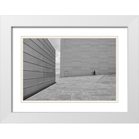 From Where To Where? White Modern Wood Framed Art Print with Double Matting by Custodio, Joao