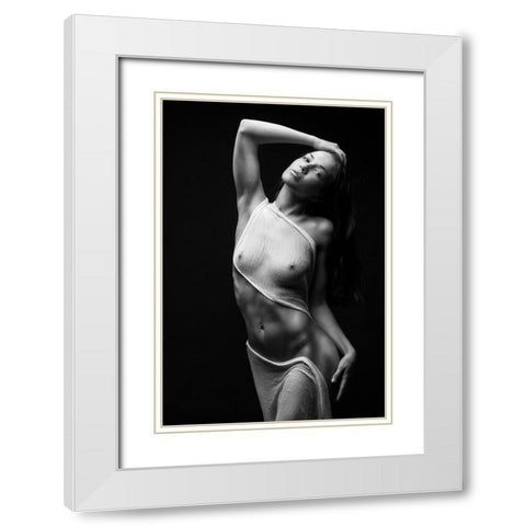 Black Milk White Modern Wood Framed Art Print with Double Matting by Belovodchenko, Anton