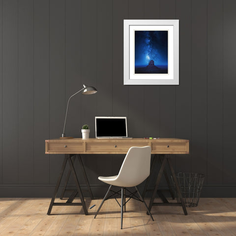 Monument Milkyway White Modern Wood Framed Art Print with Double Matting by Pablo De, Juan
