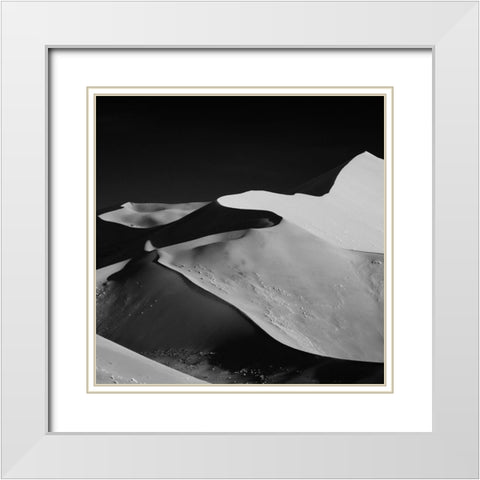 Abstract Dunes White Modern Wood Framed Art Print with Double Matting by Guillemot, Mathilde