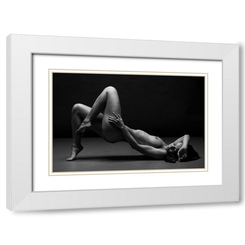 Bodyscape White Modern Wood Framed Art Print with Double Matting by Belovodchenko, Anton