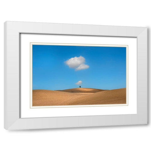 Tuscany White Modern Wood Framed Art Print with Double Matting by Kravanja, Jure