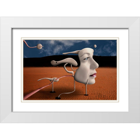 A Tribute To Salvdor Dalan White Modern Wood Framed Art Print with Double Matting by Petrini, Alessandro