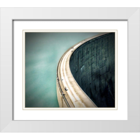 The Dam ... White Modern Wood Framed Art Print with Double Matting by Cseresnjes, Anna