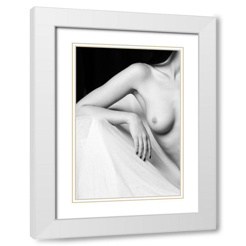 Woman Beauty White Modern Wood Framed Art Print with Double Matting by Blasko, Jan
