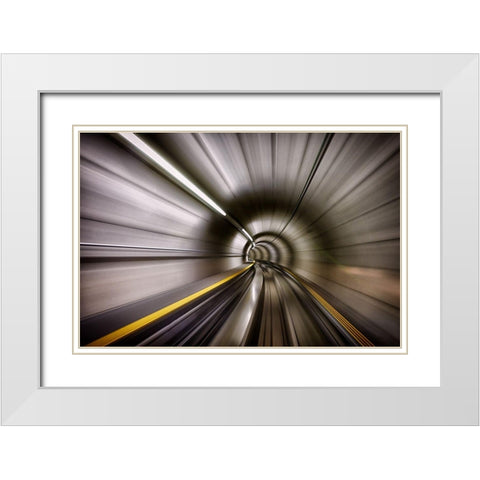 In White Modern Wood Framed Art Print with Double Matting by Ustinov, Sergei