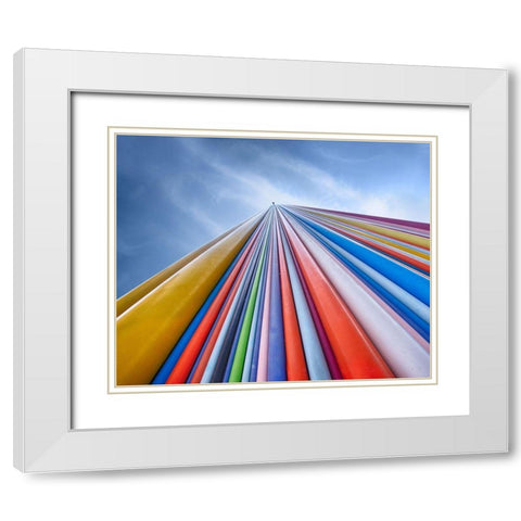 Rainbow From A Cloud White Modern Wood Framed Art Print with Double Matting by Jonas, Nadav