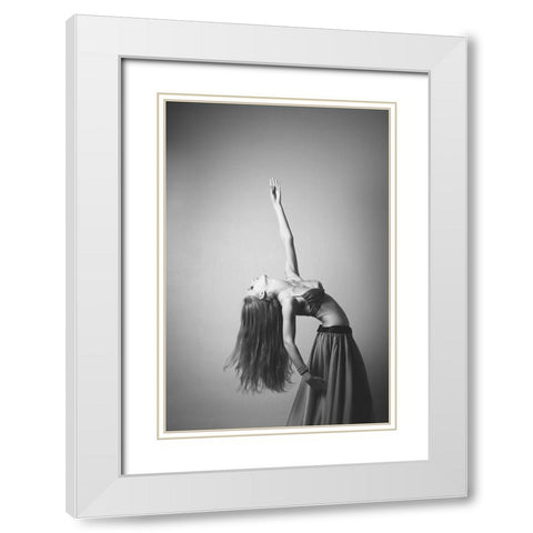 Martina White Modern Wood Framed Art Print with Double Matting by Conti, Simone