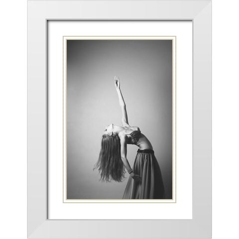 Martina White Modern Wood Framed Art Print with Double Matting by Conti, Simone