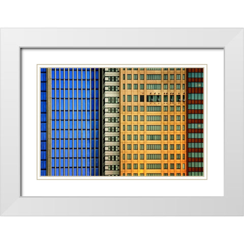 Windows on the City White Modern Wood Framed Art Print with Double Matting by Guillemot, Mathilde