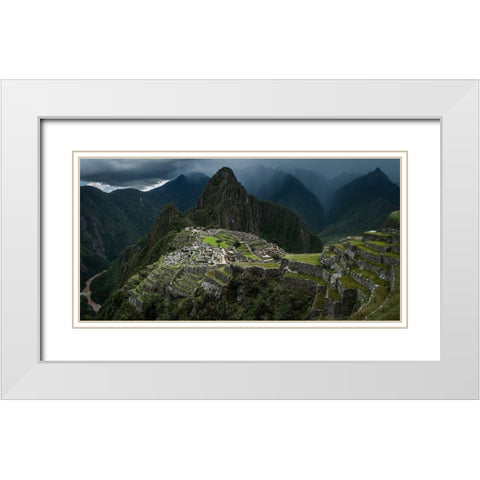 Machu Picchu-Peru White Modern Wood Framed Art Print with Double Matting by Normark, Helena