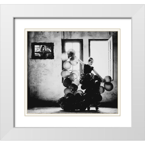 Dancing With Loneliness White Modern Wood Framed Art Print with Double Matting by Potret, Yugie