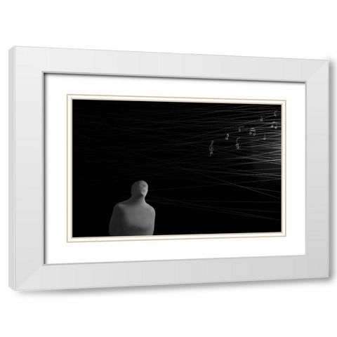 Qcocoonq White Modern Wood Framed Art Print with Double Matting by Zahirimehr, Maryam
