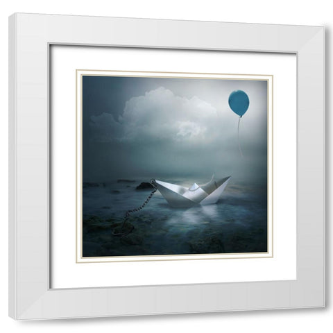 Without Choice White Modern Wood Framed Art Print with Double Matting by Simongulashvili, Natalia