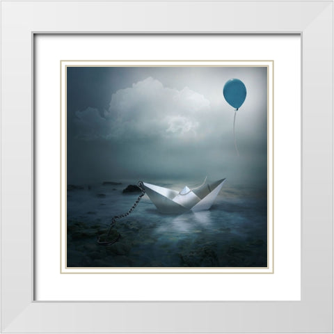 Without Choice White Modern Wood Framed Art Print with Double Matting by Simongulashvili, Natalia