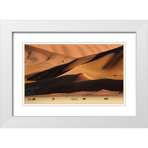Namib Dunes White Modern Wood Framed Art Print with Double Matting by Vekemans, Muriel