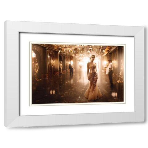 Gold White Modern Wood Framed Art Print with Double Matting by Parishkov, Sergey
