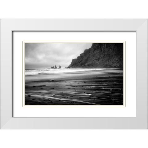 Vik Trails White Modern Wood Framed Art Print with Double Matting by Klemensak, Tomaz
