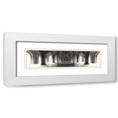 Figure In Space White Modern Wood Framed Art Print with Double Matting by Spivak, Jeff