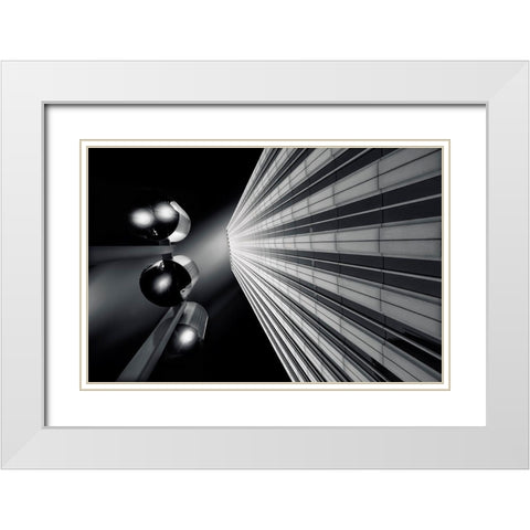 Interstellar White Modern Wood Framed Art Print with Double Matting by Novillo, Alfonso