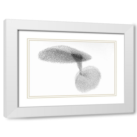 Starlings Dance White Modern Wood Framed Art Print with Double Matting by Gil Raga, Joan