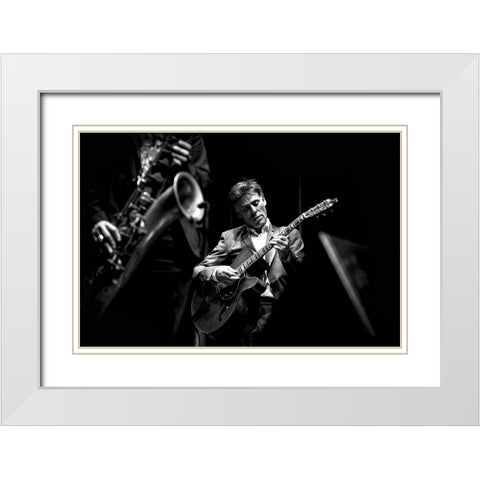 Jazz White Modern Wood Framed Art Print with Double Matting by Simoes, Goncalo