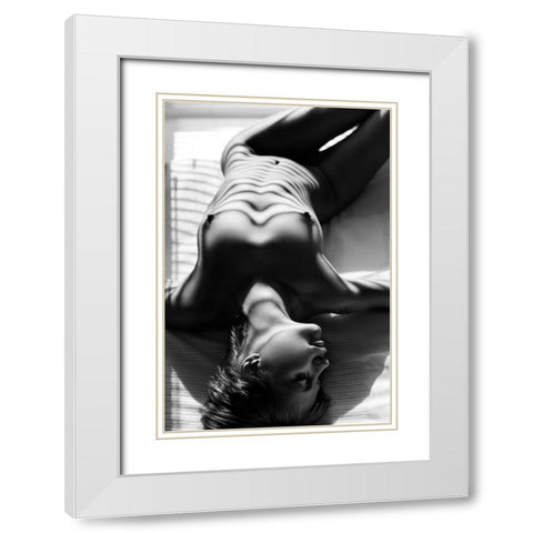 Zebra 2 White Modern Wood Framed Art Print with Double Matting by Faletkin, Mikhail