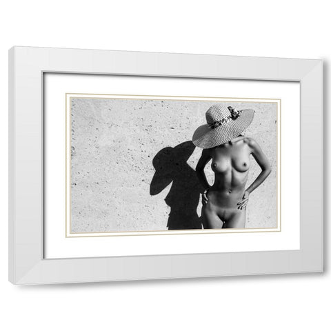 Shadow And Her Mistress White Modern Wood Framed Art Print with Double Matting by Faletkin, Mikhail