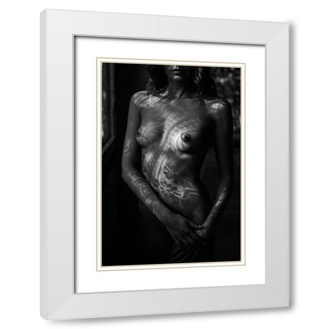 Untitled White Modern Wood Framed Art Print with Double Matting by Faletkin, Mikhail
