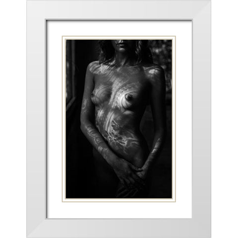 Untitled White Modern Wood Framed Art Print with Double Matting by Faletkin, Mikhail