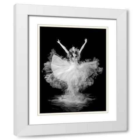 Powder Burst White Modern Wood Framed Art Print with Double Matting by Pentony MA, Pauline
